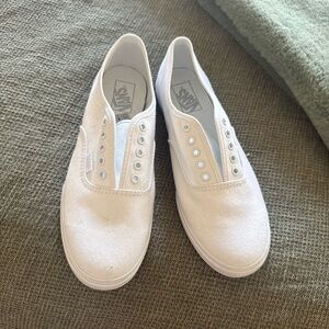 Vans Women's Classic White Slip-On Sneakers